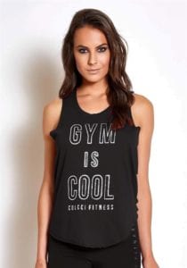 COLCCI FITNESS Tank Top 385700109 Design Cuts Gym is Cool Black