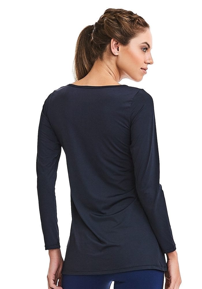 CAJUBRASIL Long Sleeve Shirt 9073-Sexy Workout Top-Yoga Top Black