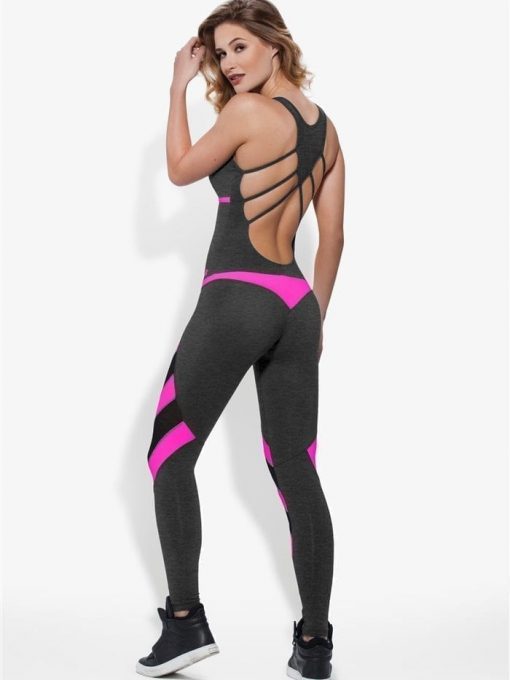 OXYFIT Jumpsuit Nevis 15195 Charcoal Pink - Sexy Rompers, Cute Workout 1-Piece