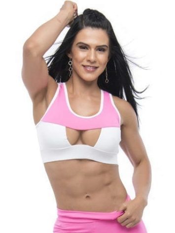 BFB Activewear Sports Bra Top Strong rosa- Pink/White