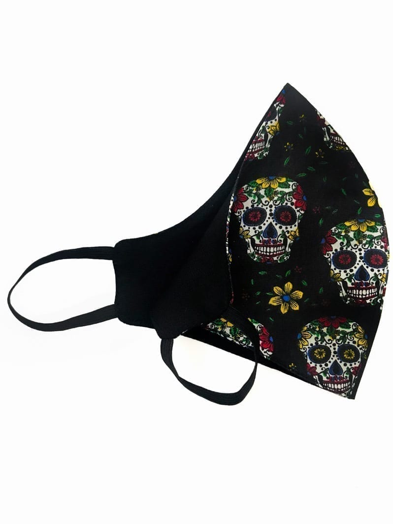 Dynamite Brazil Face Mask - Double sided Tricoline Cotton - Mexican Skull