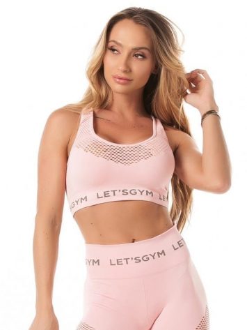 Lets Gym Activewear Stylish Seamless Sports Bra top - Pink