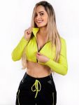 Let's Gym Fitness Cropped Style Top - Neon Yellow