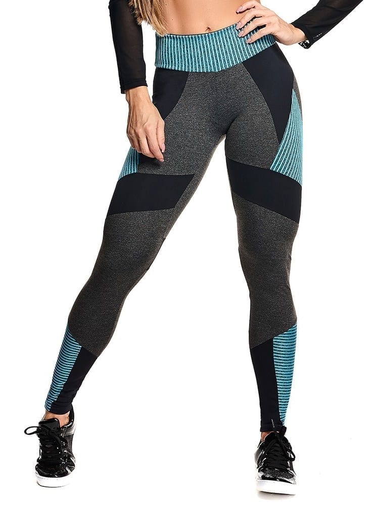 Let's Gym Active Strappys Leggings - Turquoise