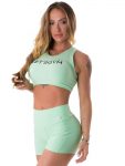Lets Gym Fitness Cropped Energetic Sports Bra Top - Neo Mint