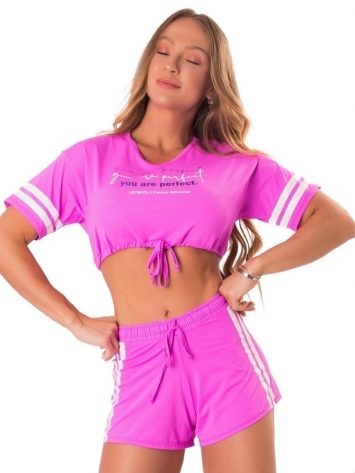 Lets Gym Fitness Cropped Summer Love – Pink