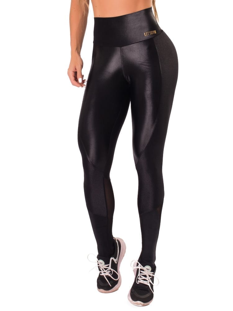 Let's Gym Fitness Tech Fashion Leggings - Black