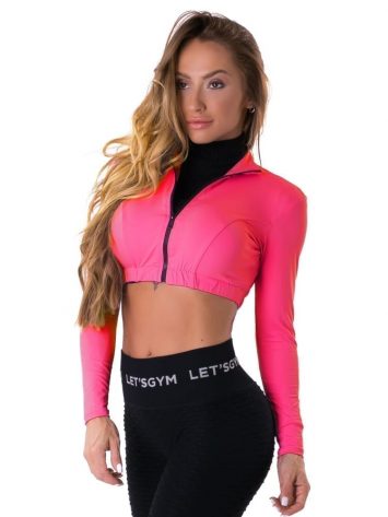 Let’s Gym Fitness Cropped Style Trend Top – Pink