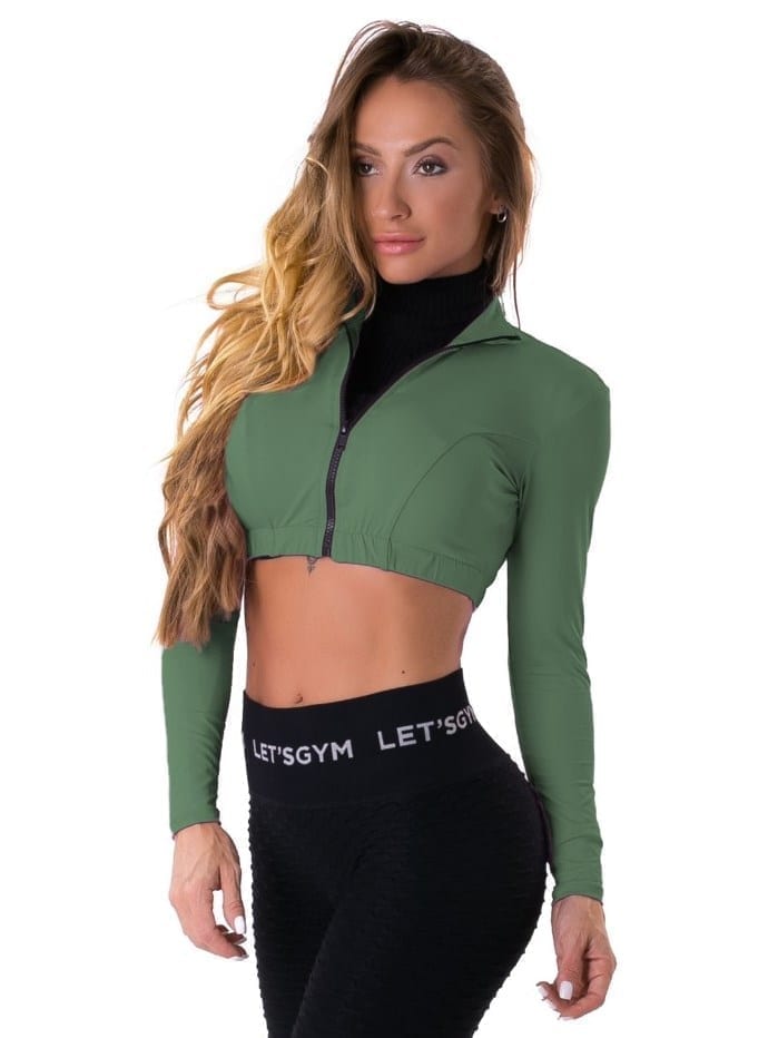 Let's Gym Fitness Cropped Style Trend Top - Green