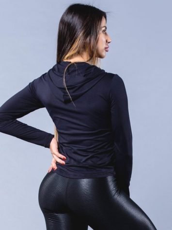 OXYFIT Activewear Jaqueta Brisk- Long Sleeve Hoody – Black