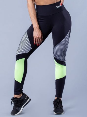 Oxyfit Activewear Leggings Flat – Black/White/Lime