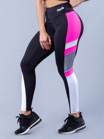 Oxyfit Activewear Leggings Fly- Black/White/Pink