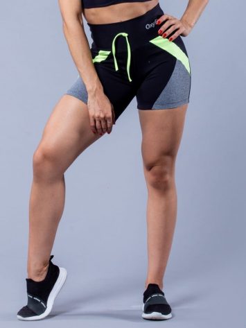 Oxyfit Activewear Energy Shorts – black/grey/neon lime