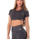 Let's Gym Fitness Cropped M/C Move & Slay - Black