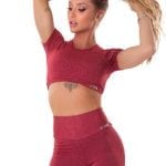 Let's Gym Fitness Cropped M/C Move & Slay - Red