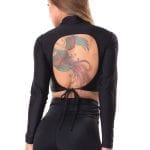 Let's Gym Fitness Cropped Backtie Glow - Black