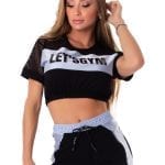Let's Gym Fitness Sweet Glow Cropped - Black/Blue
