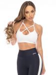 Lets Gym Fitness Basic Creed Sports Bra Top - White