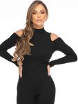 Let's Gym Fitness Canelada Expensive Ribbed Blouse - Black