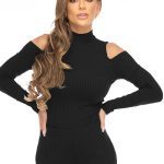 Let's Gym Fitness Canelada Expensive Ribbed Blouse - Black