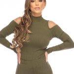 Let's Gym Fitness Canelada Expensive Ribbed Blouse - Military Green