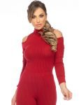 Let's Gym Fitness Canelada Expensive Ribbed Blouse - Red