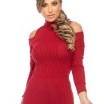 Let's Gym Fitness Canelada Expensive Ribbed Blouse - Red