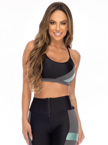 Lets Gym Fitness Exceptional Sports Bra Top – Black/Graphite