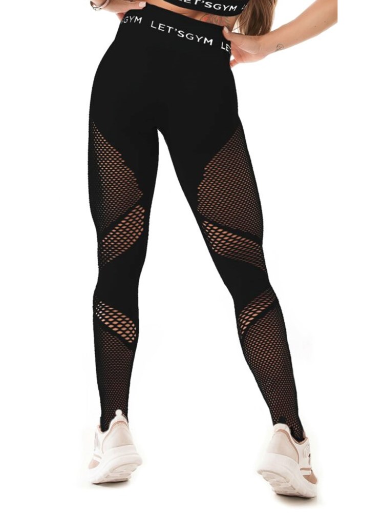 Let's Gym Activewear Stylish Seamless Leggings - Black