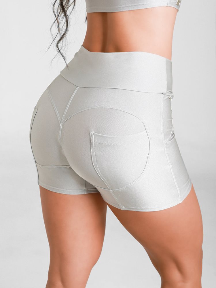 DYNAMITE BRAZIL Butt Lift Chromite Shorts – Silver