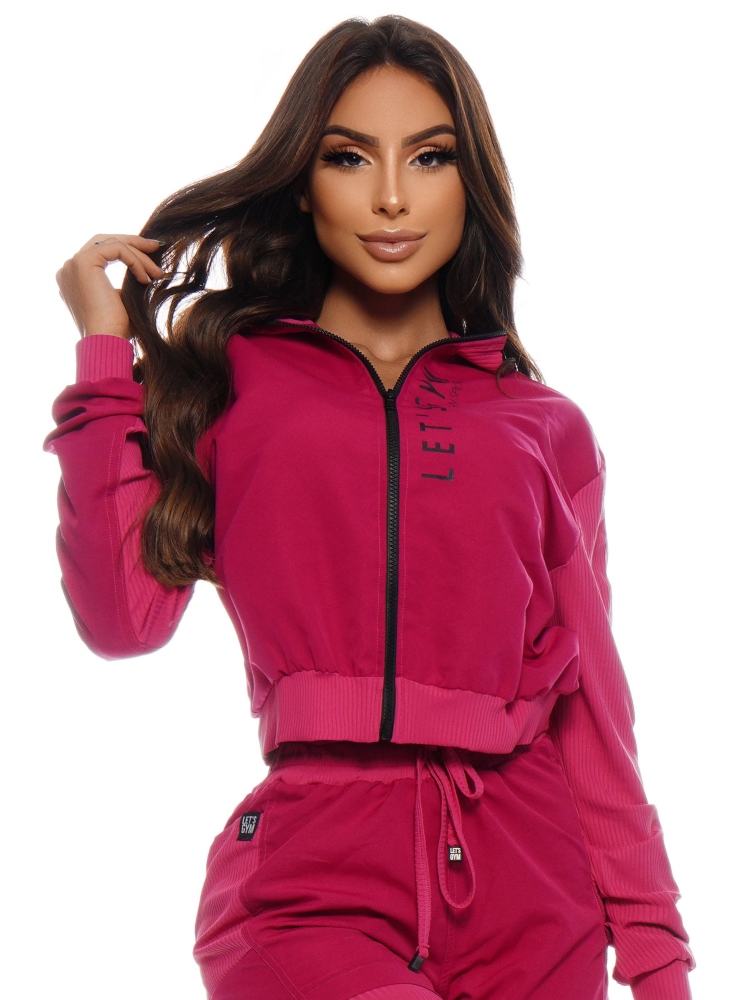 Lets Gym Fitness Long Sleeve Supreme Comfort Jacket - Dark Pink