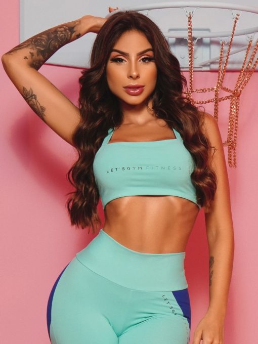 Lets Gym Fitness Bold Sports Bra Top - Turquoise