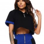 Lets Gym Fitness Cropped Curious Sports Bra Top - Blue