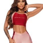 Lets Gym Fitness Lollypop Sports Bra Top - red