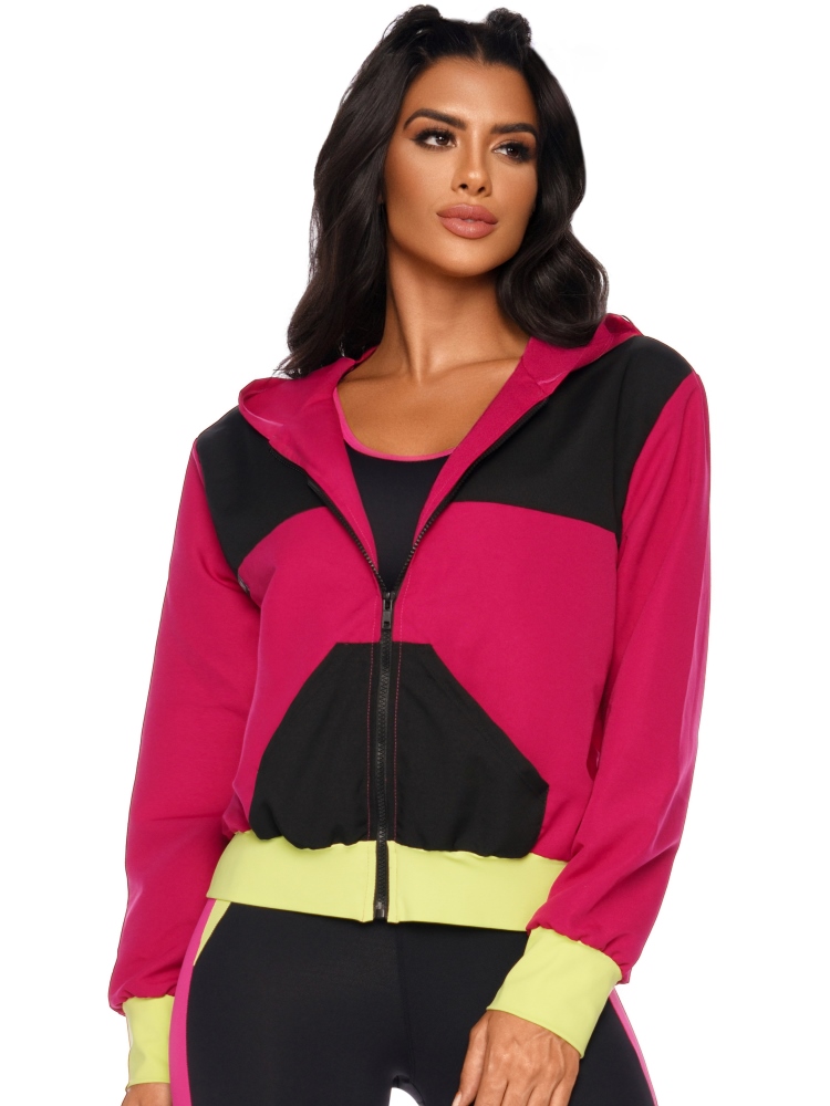 Lets Gym Fitness Long Sleeve Hoody Techno Jacket – Pink