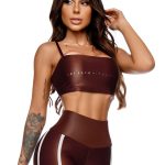 Lets Gym Fitness Excentric Sports Bra Top - Mahogany